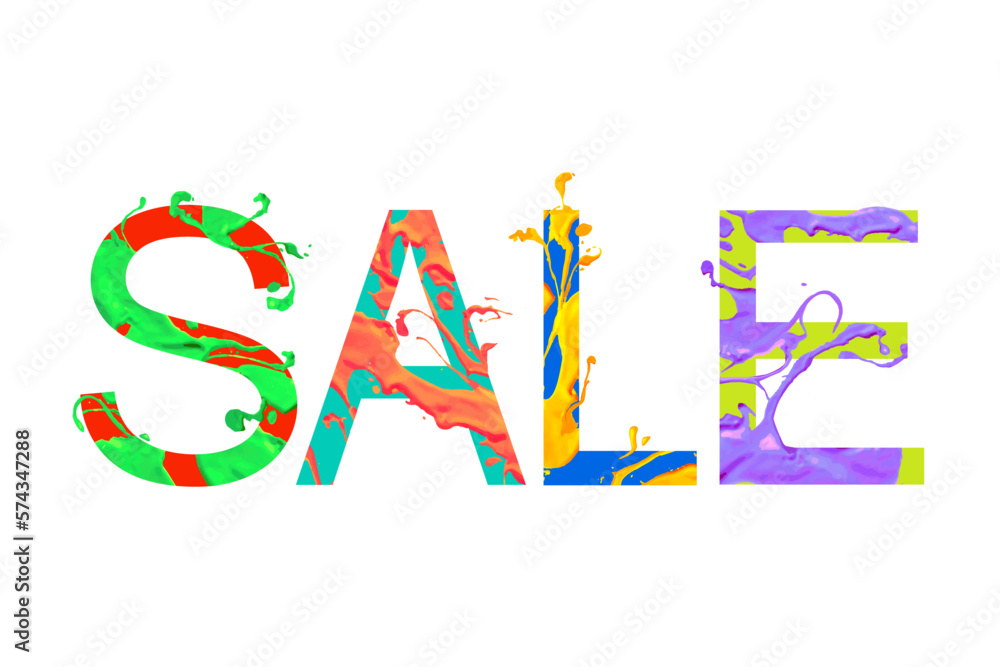 Sale. Word of paint letters
