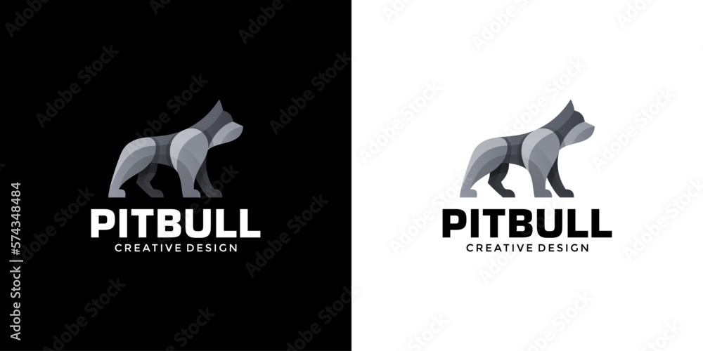 Dog or Pit bull modern, clean, creative logo design