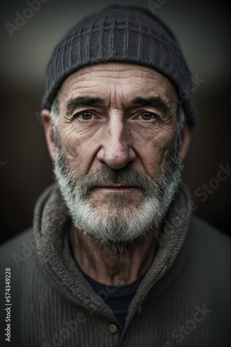 Face portrait of a serious caucasian man looking to camera.