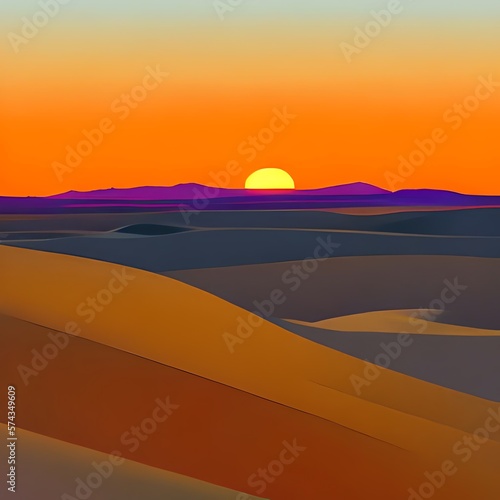 sunset in the desert