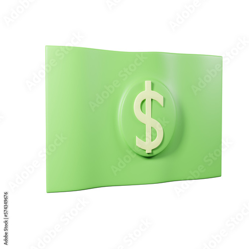 Dollar sign icon 3drendering, investment  isolated market mobile  money payment purchase 