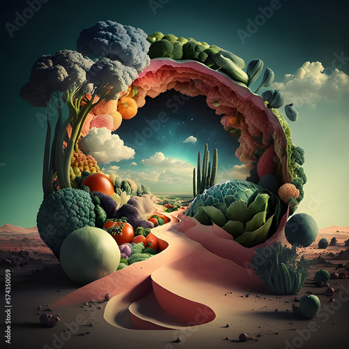 Landscape vegetables arch surreal desert nature