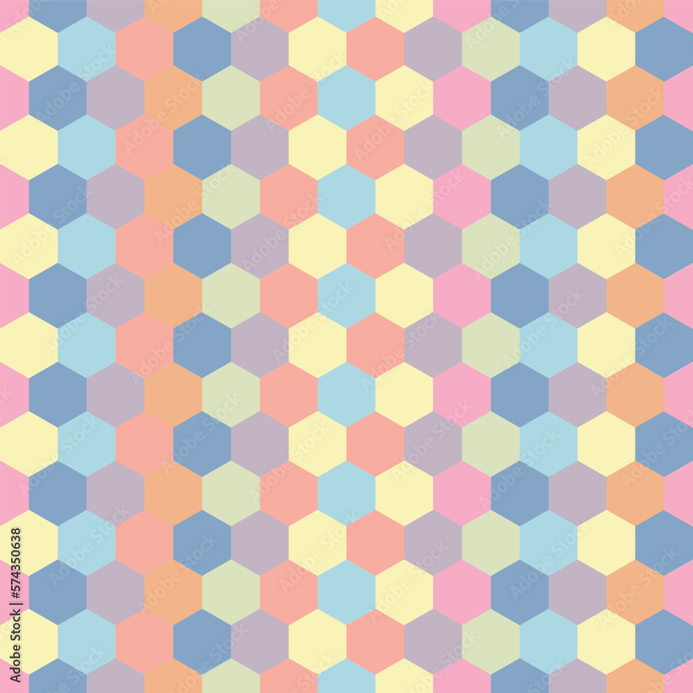 Seamless pattern with Hexagon Pastel Color Seamless pattern with Hexagon Pastel Color