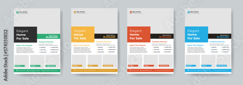 Modern home sale real estate flyer template design vector