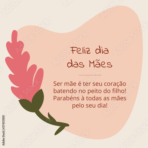 Cartão com dedicatória para dia das mães