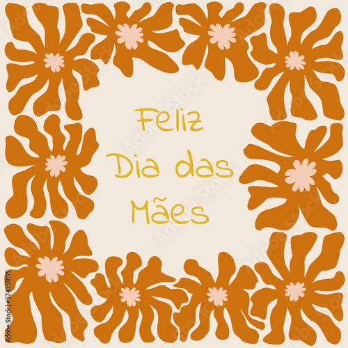 Cartão com flores de dia das mães