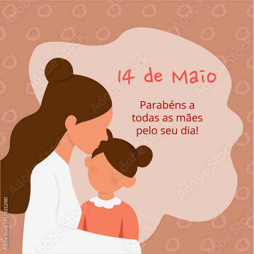 Design de mãe e filho para celebração de dia das mães