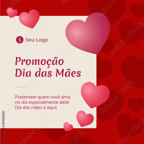 Cartão de promoção de dia das mães