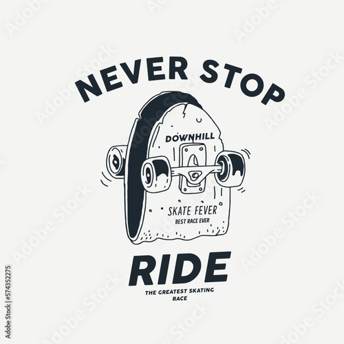 skateboard illustration and type for print
