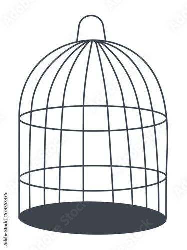 Bird cell vector illustrotion. age for parrot illustration vector. Hand drawn bird cage icon