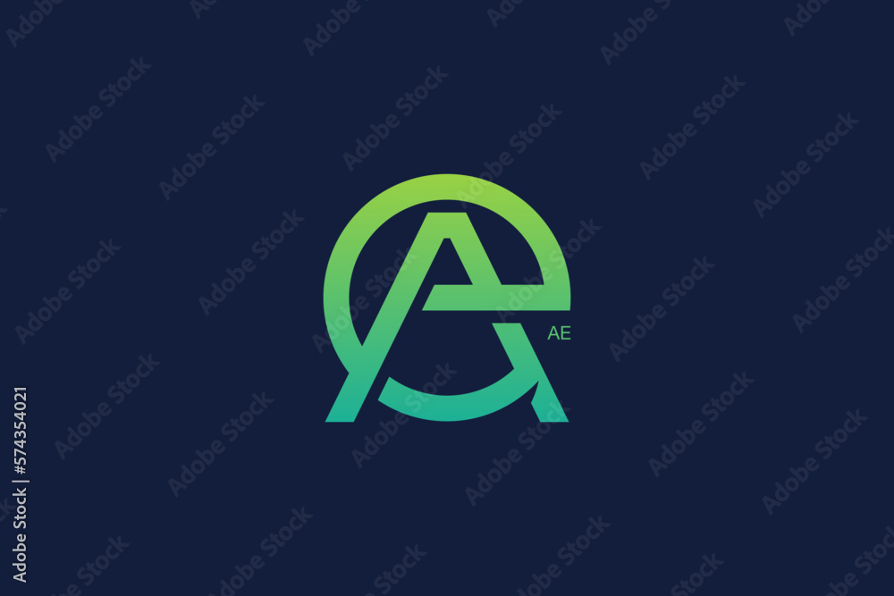 Letter A and E Monogram Logo Design Vector Stock Vector | Adobe Stock