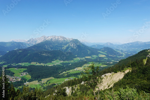 The view from Gablonzer huette to Zwiesel valley, Gosaukamm mountain ridge, Germany