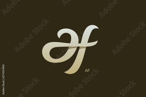 Letter A and F Monogram Logo Design Vector photo
