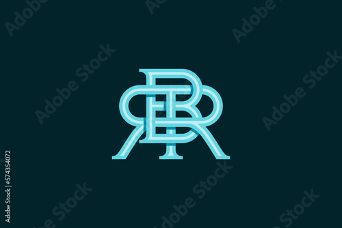 Letter B and R Monogram Logo Design Vector