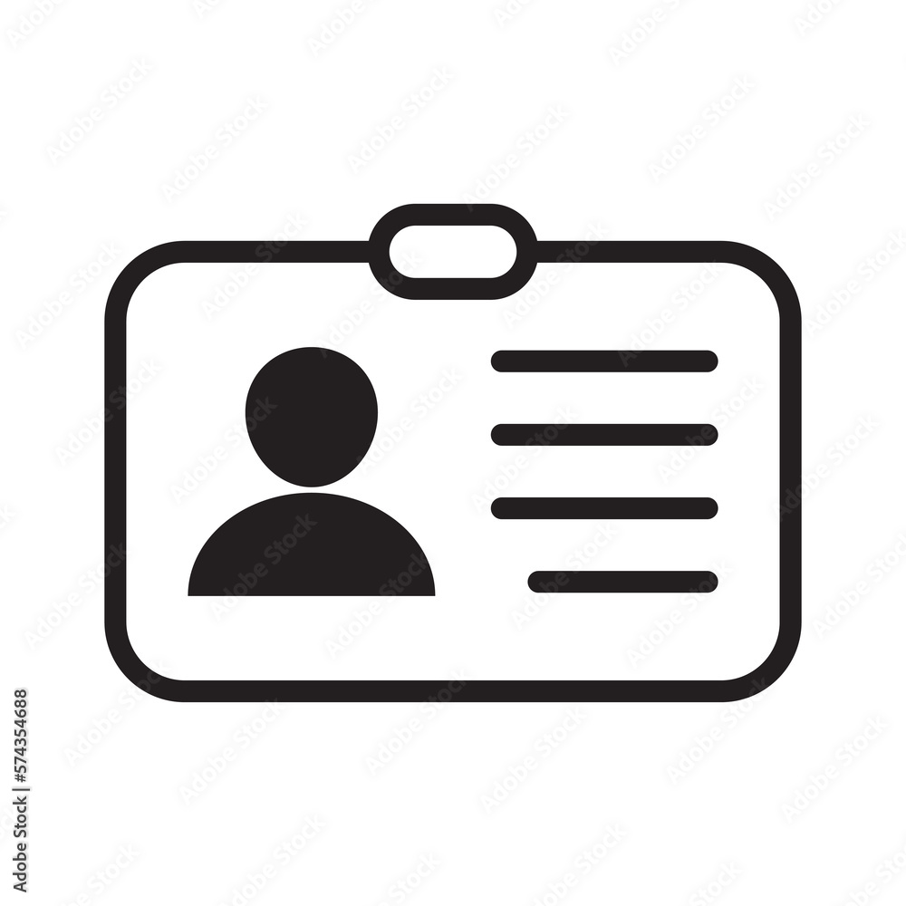 Id card icon. Id card badge icon. Identification card, driver's license icon. Vector illustration. Id card icon. Id card badge icon. Identification card, driver's license icon. Vector illustration.