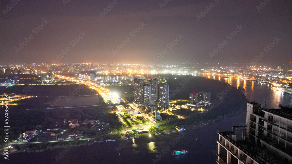 Landmark81-Saigon-Vietnam 
Ho Chi Minh City at Light and Dark-
Drone Shots-Sky shots- Sky pictures