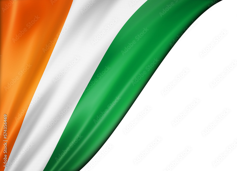Ivorian flag isolated on white banner