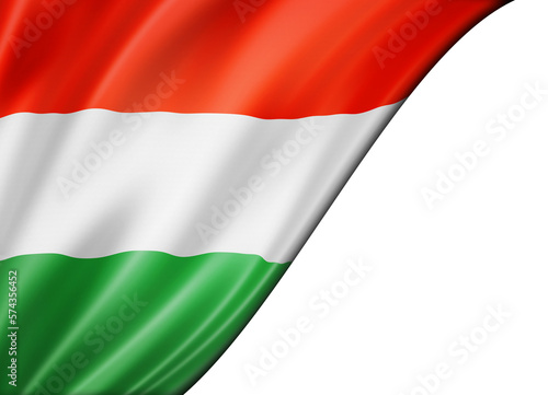 Hungarian flag isolated on white banner photo