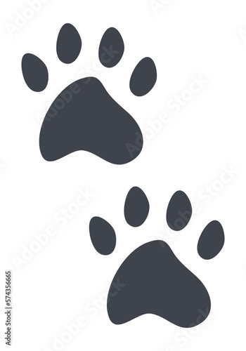 Cat footprints illustration vector. Paws of fluffy, pretty, friendly kittens. Pet feet in hand drawn