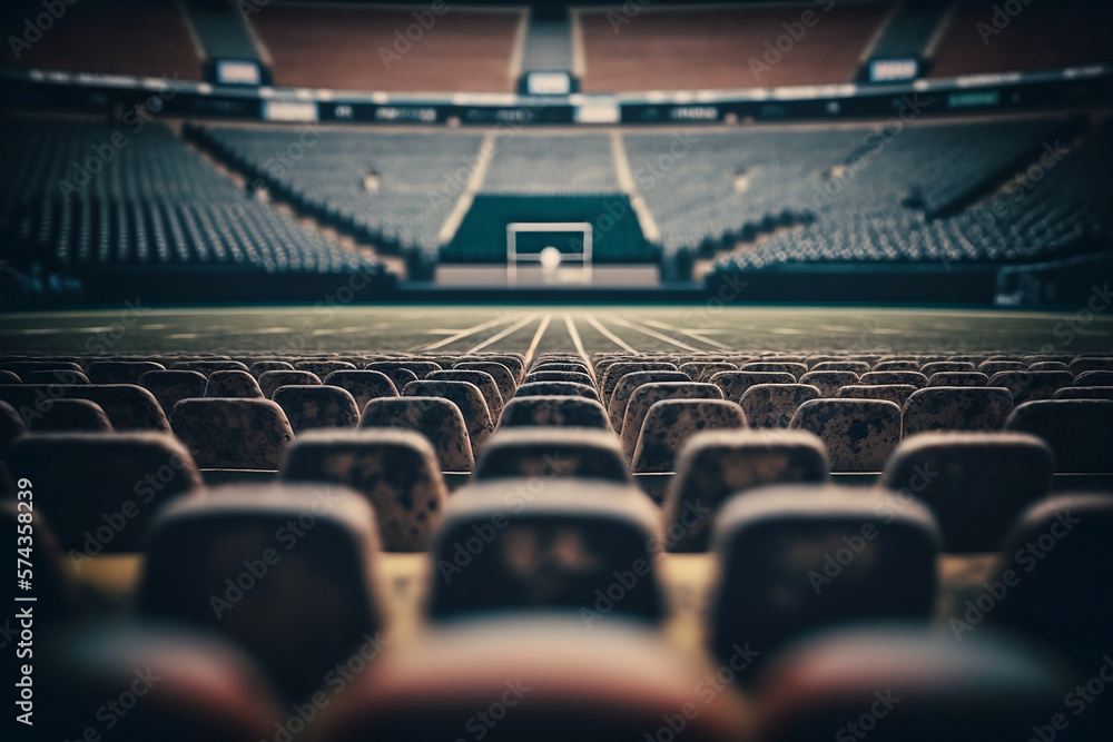 Obraz premium Empty stadium. Generative AI