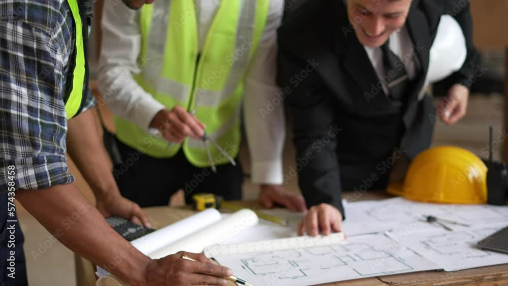 Engineering team standing and talking about work and quality of working. Engineering team standing and talking about work and quality of working.