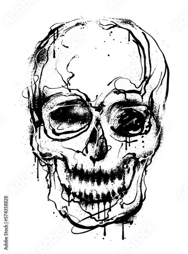 graffiti skull illustration in street art style