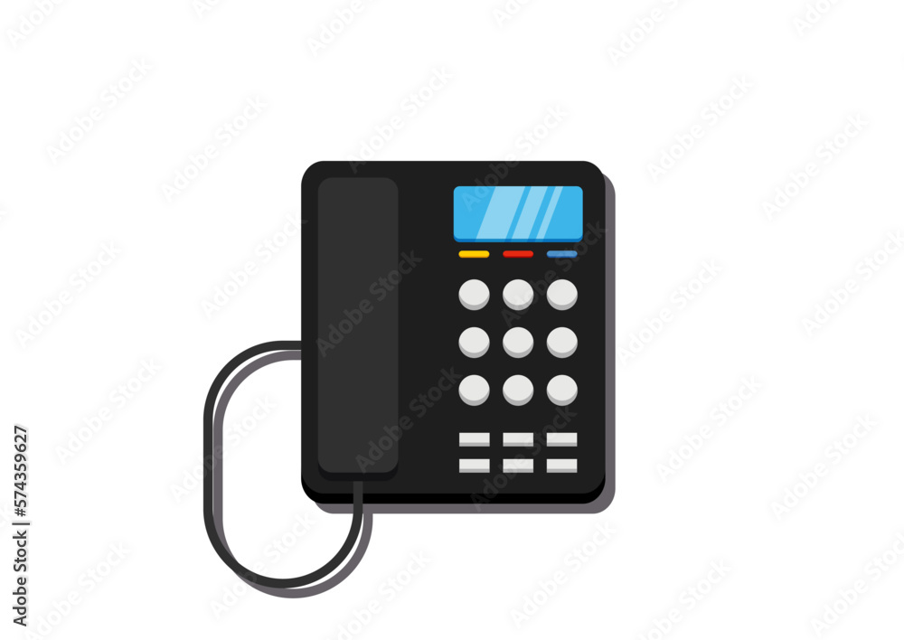 Landline Phone Clipart Vector Flat Design Isolated On White Background Landline Phone Clipart Vector Flat Design Isolated On White Background