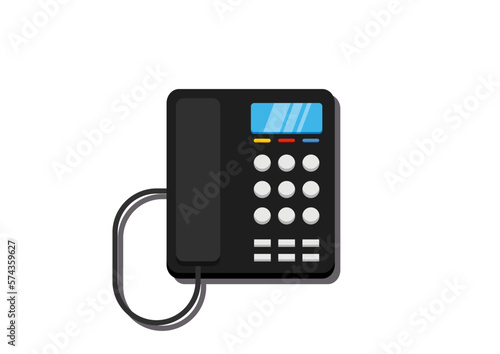 Landline Phone Clipart Vector Flat Design Isolated On White Background