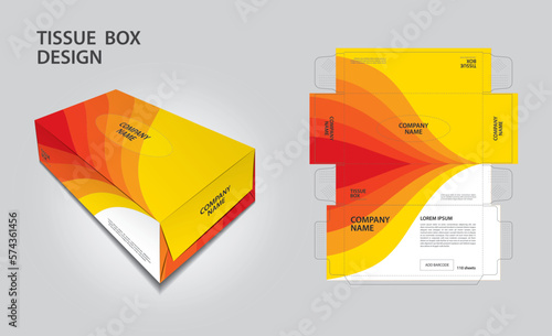 Tissue box packaging design on geometric background, box mockup, 3d box, Can be use place your text and logos and ready to go for print, Product design, Label design, Packaging design template vector