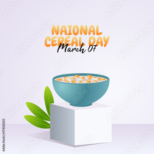 vector graphic of national cereal day good for national cereal day celebration. flat design. flyer design.flat illustration.