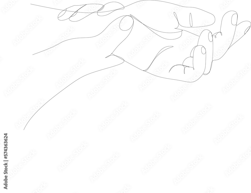 One line continuous abstract arms supporting each other One line continuous abstract arms supporting each other