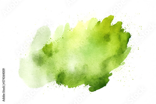 An Illustration of a Fun, Expressive Green Watercolor Paint Mark With an Explosion of Color, Movement and Artistic Flair, generative ai