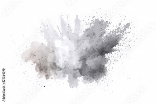 An Illustration of a Fun, Expressive Grey Watercolor Paint Mark With an Explosion of Color, Movement and Artistic Flair, generative ai