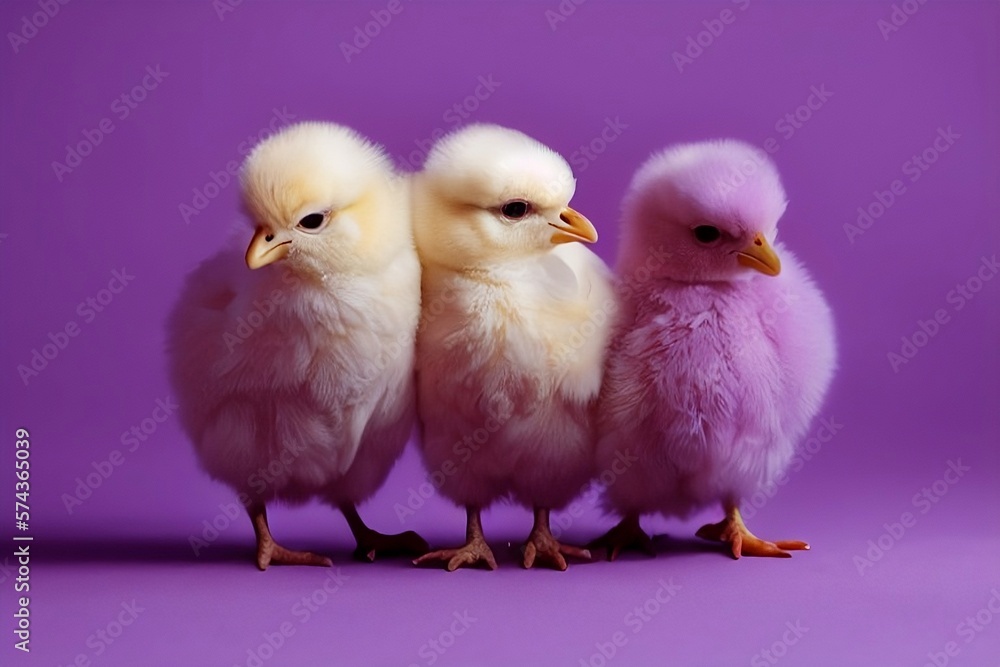 Cute little baby chicks, easter theme. AI generated
