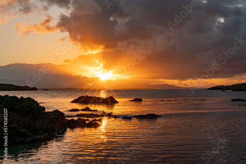 Sunrise from rhoscolyn Beach looking to Snowdonia