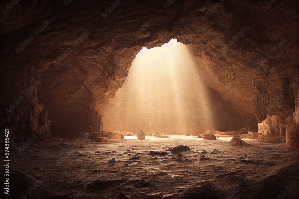 Caves on transparent background. Generative AI - obrazy, fototapety, plakaty 