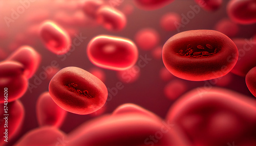 human red blood cells in macro version