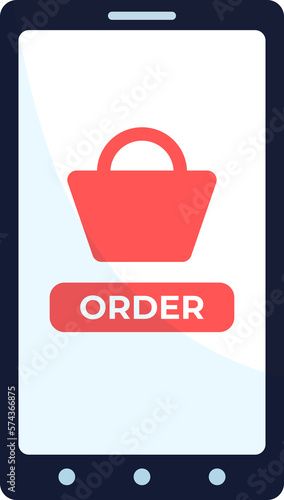 Order shopping online,Simple set of online shop market vector,Delivery truck and more,e-commerce business concepts.