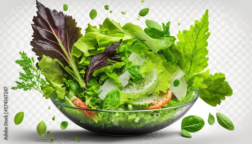 Fotografie, Obraz fresh green salad , generative artificial intelligence