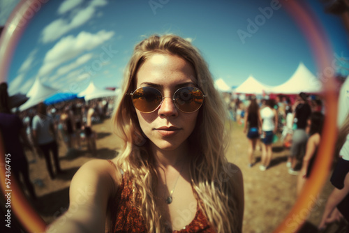 Portrait of a woman at a Summer music Festival 