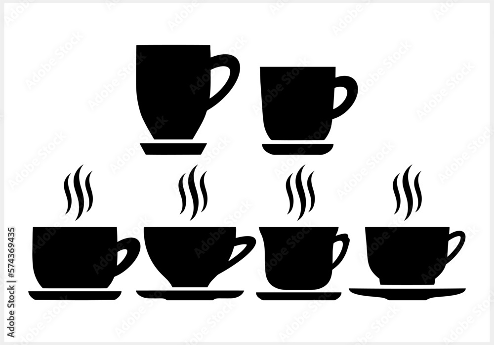 Doodle coffee cup tea coffee clipart isolated. Stencil Vector stock illustration. EPS 10 Doodle coffee cup tea coffee clipart isolated. Stencil Vector stock illustration. EPS 10