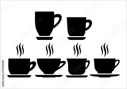 Doodle coffee cup tea coffee clipart isolated. Stencil Vector stock illustration. EPS 10