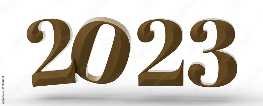 Year as Number - Typography design of 2023 with 3d style design Year as Number - Typography design of 2023 with 3d style design