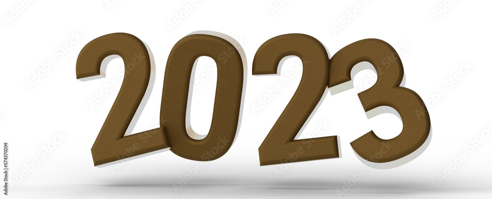 Year as Number - Typography design of 2023 with 3d style Year as Number - Typography design of 2023 with 3d style