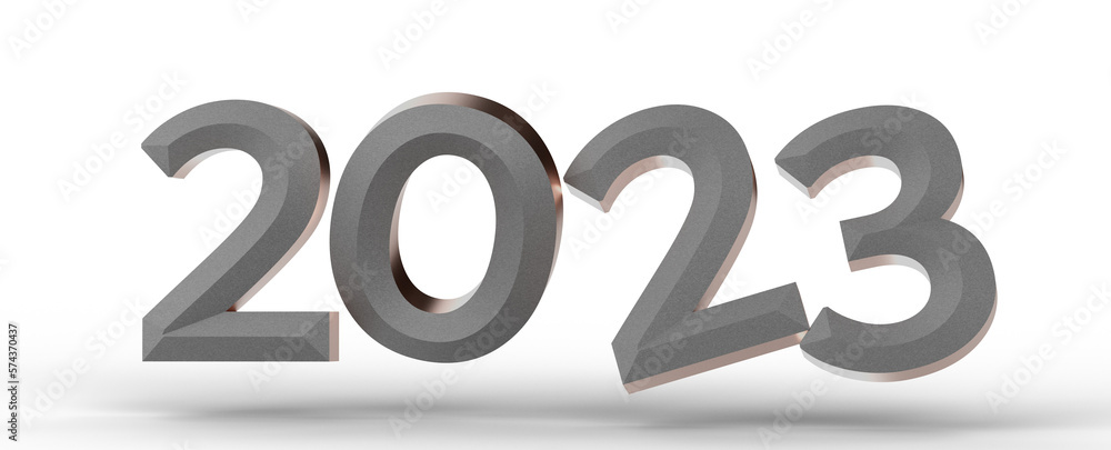 Year as Number - Typography design of 2023 with 3d style Year as Number - Typography design of 2023 with 3d style