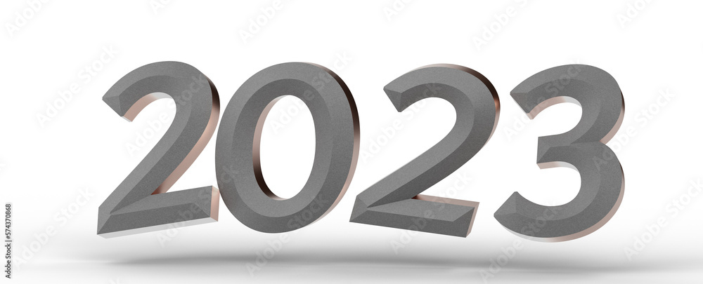 Year as Number - Typography design of 2023 with 3d style Year as Number - Typography design of 2023 with 3d style