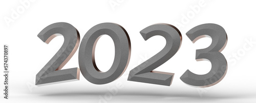 Year as Number - Typography design of 2023 with 3d style