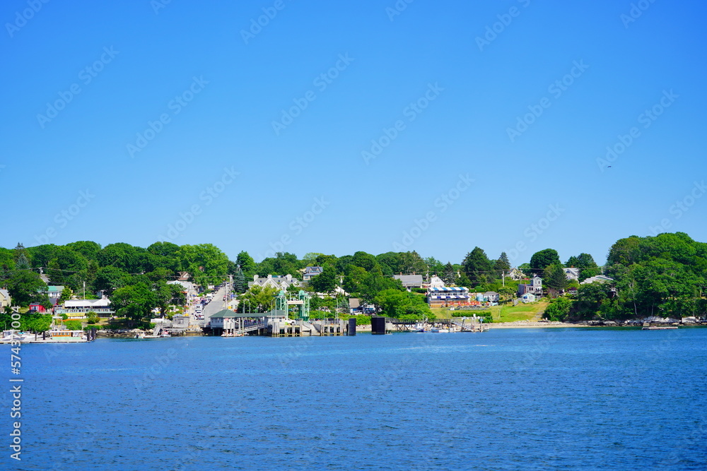 Landscape of Peaks Island and Casco Bay and Atlantic ocean, Portland, Maine