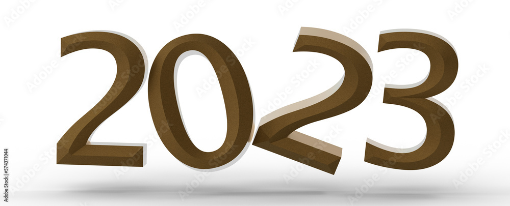 Year as Number - Typography design of 2023 with 3d style Year as Number - Typography design of 2023 with 3d style
