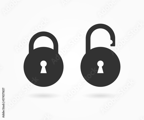 Lock and unlock icon vector. Padlock icon set